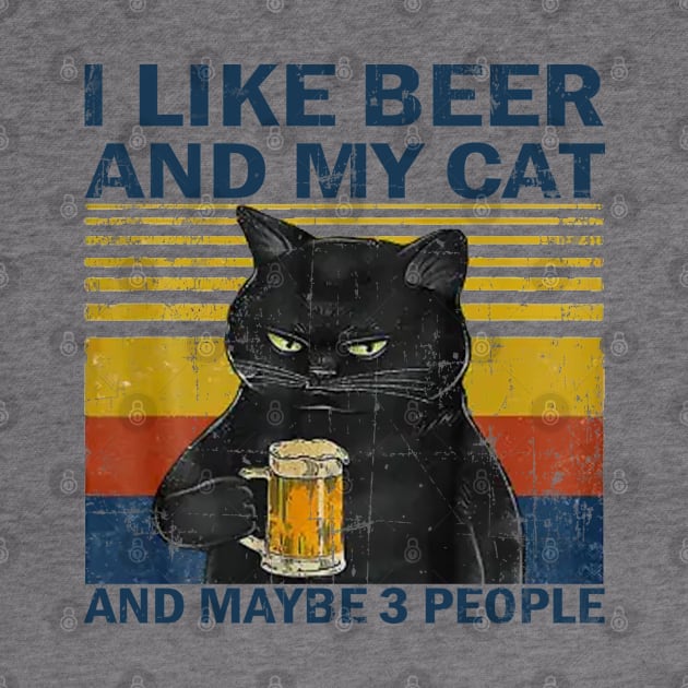 I like beer and my cat vintage by Veljam